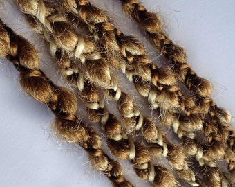 Dark and Light Blonde Dreads Natural Wrap Dreadlock Braid Hair Extensions Set of 5 SE Single Ended