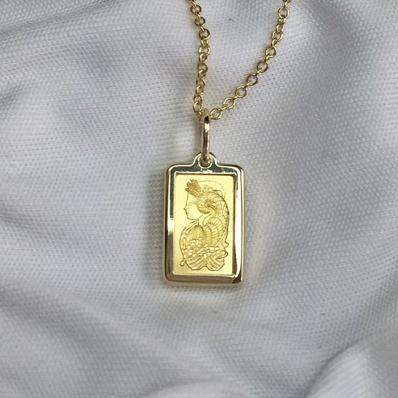 Items similar to Pure Gold 1 gram Lady Fortuna Pamp Suisse Pendant