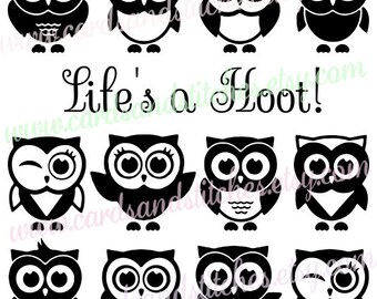 Owls SVG - Cute Owls SVG - Baby SVG - Digital Cutting File - Silhouette File - Vector File - Instant Download - Svg, Dxf, Jpg, Eps, Png