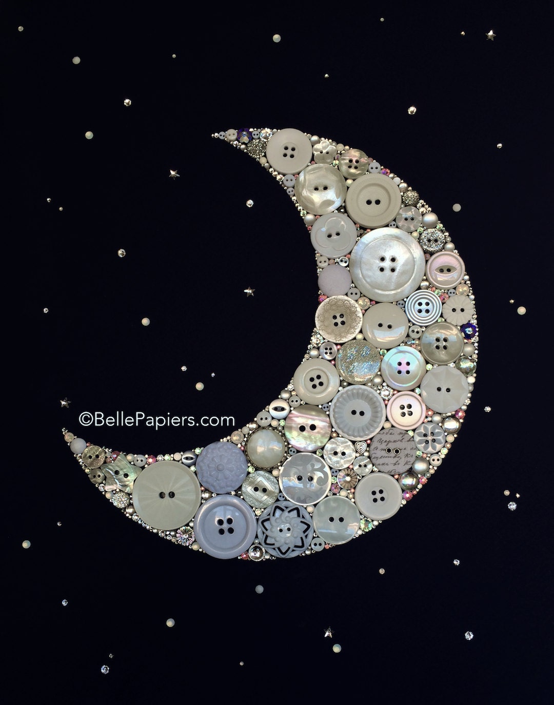 Moon Wall Art Crescent Moon Decoration Kirk's Folly Button