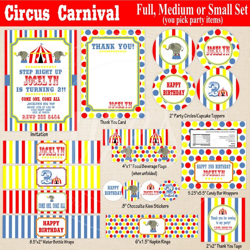 Circus Themed Party Free Printables