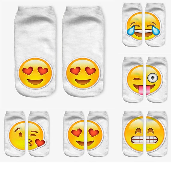 Emoji Socks handmade printed ankle lowcut socks quirky cool