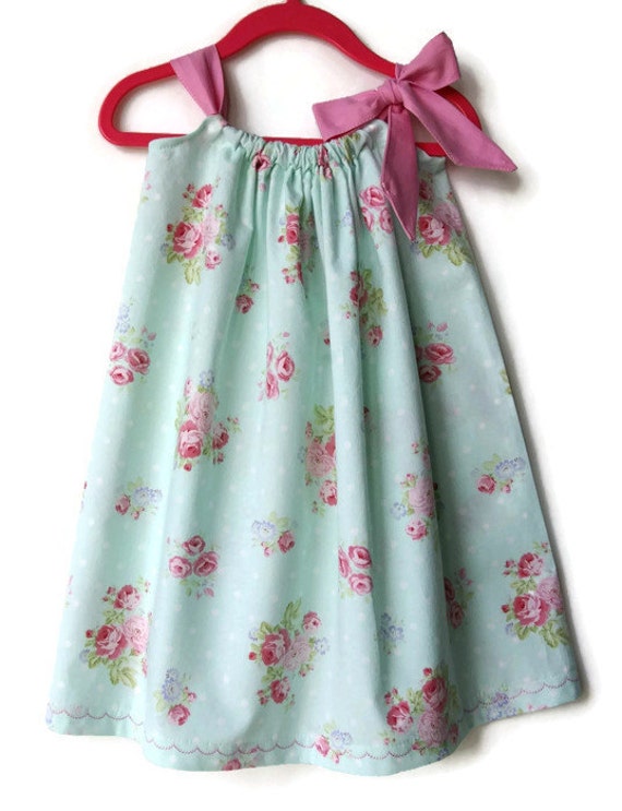 Toddler summer dresses Floral pillowcase dress rose