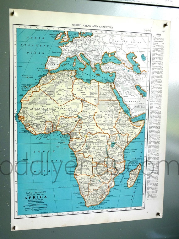 1939 Africa Vintage Atlas Map