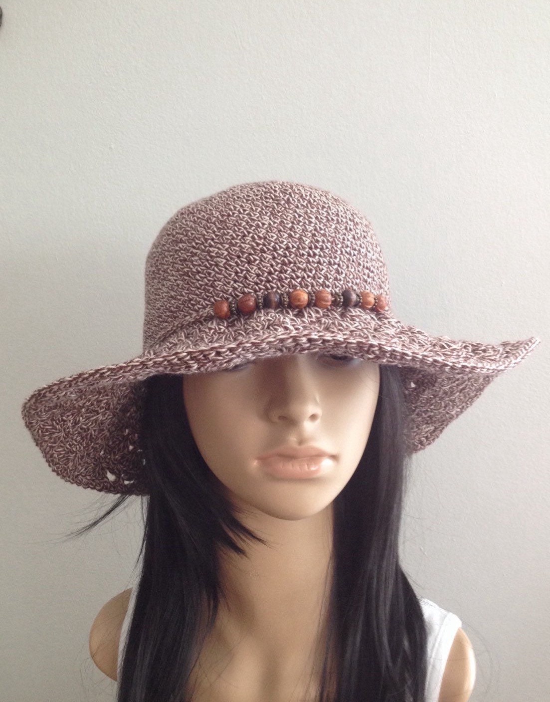 Crochet Sun Hat.. Crochet Wide Brim Hat ..... Cotton Summer