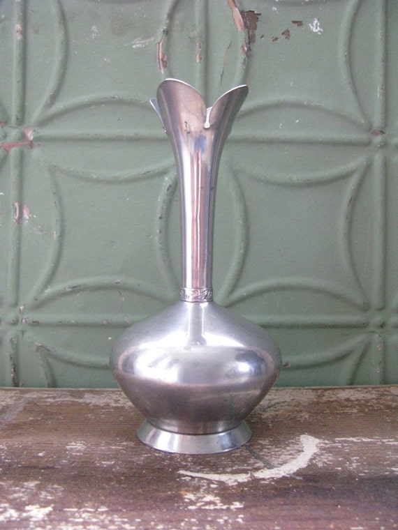 Kalmar Norway Pewter Bud Vase Tulip Vase Pewter Vase by Sfuso