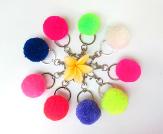 pom pom keychain bulk Pom Pom Keychain pom Wool Pom 10pcs Wholesale Keychain Pompom