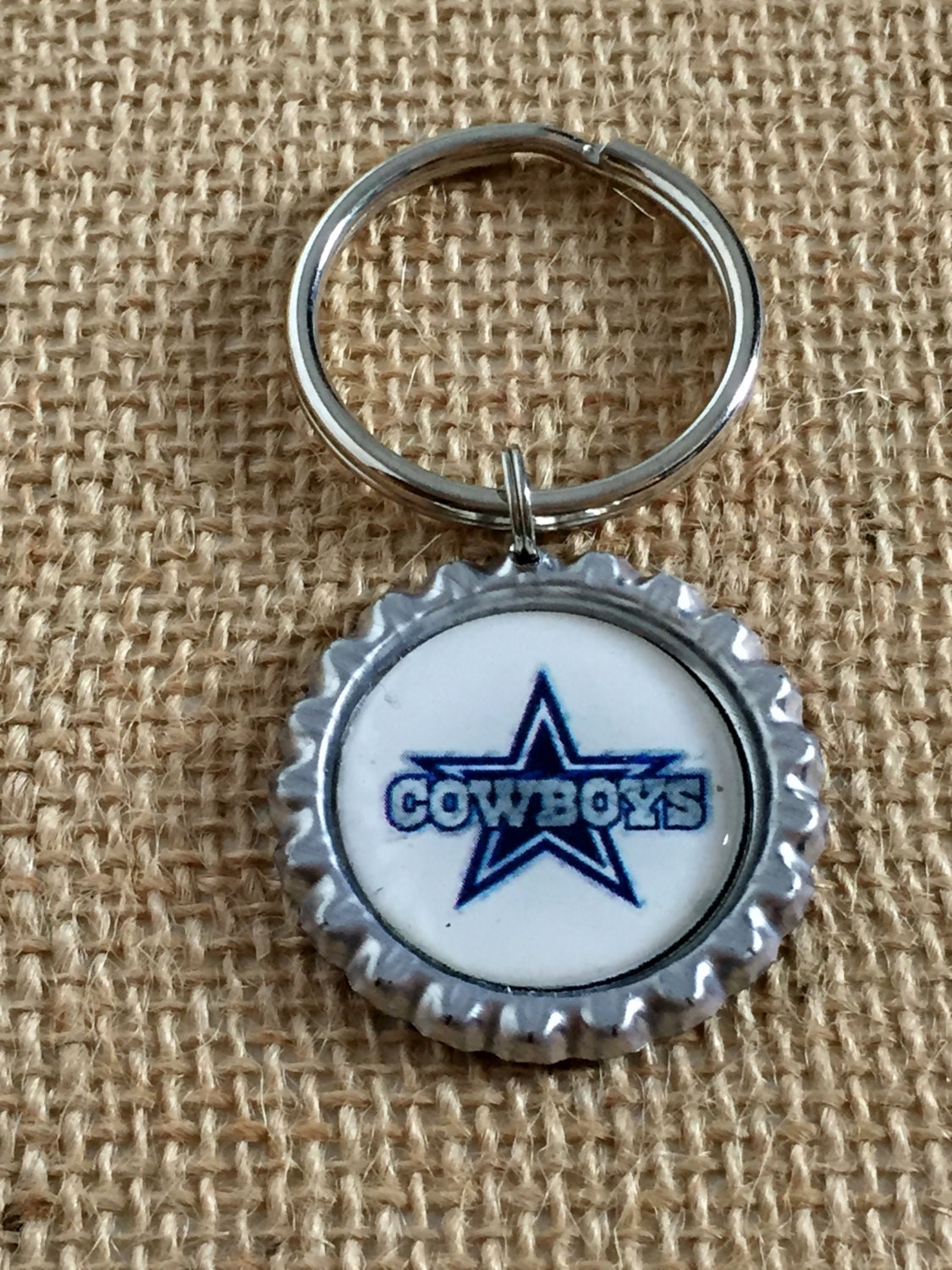 Dallas Cowboy Keychains Bottle Cap Keychain by ValuableCr8tions