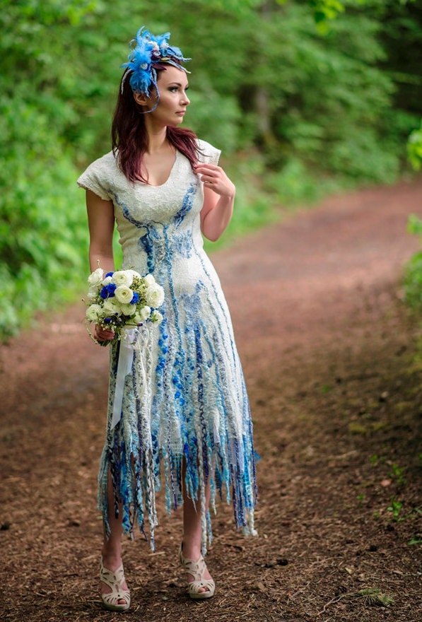 Bohemian wedding gown Tribal wedding dress Short by hedgiefelt