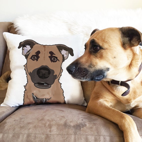 Custom Pet Illustration Pillow/Throw Pillow/Pet Pillow/ Dog
