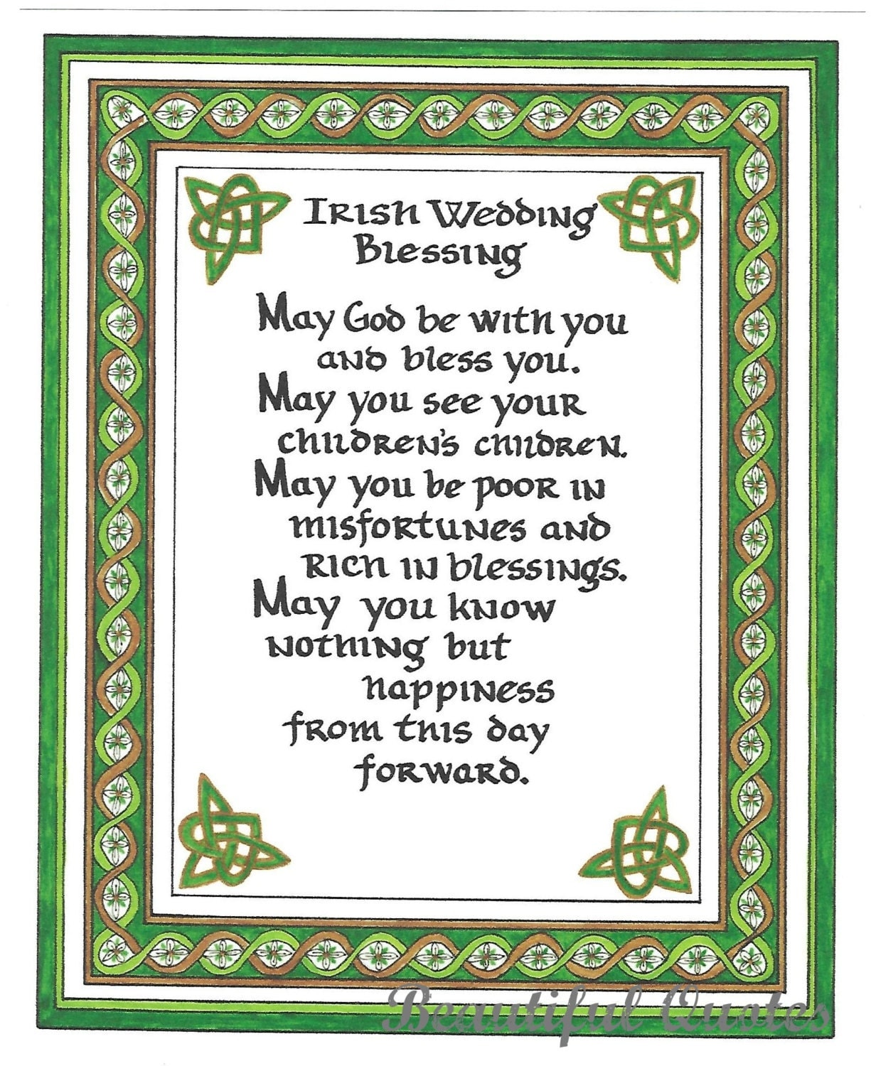 Irish Wedding Blessing Printable - Free Printable Wedding