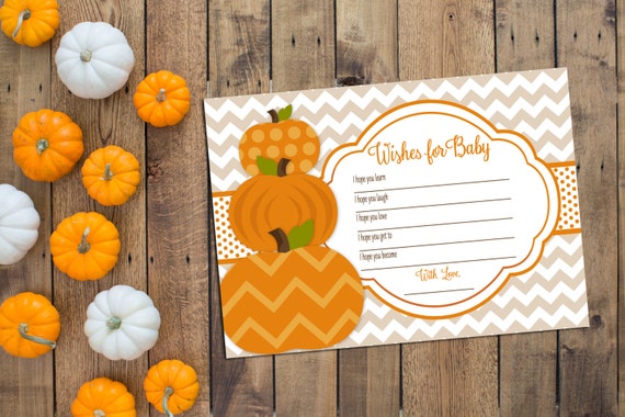 INSTANT DOWNLOAD - Well Wishes for Baby - Little Pumpkin Theme - DIY - Printable Il_570xn