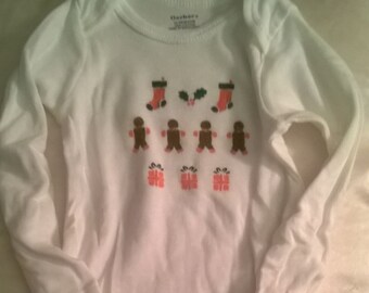 Christmas baby onesie. Long sleeve onesie. 12 months