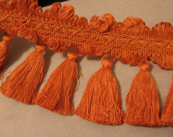 Tassel Fringe Trim - Orange, Terra Cotta - 4.5" wide