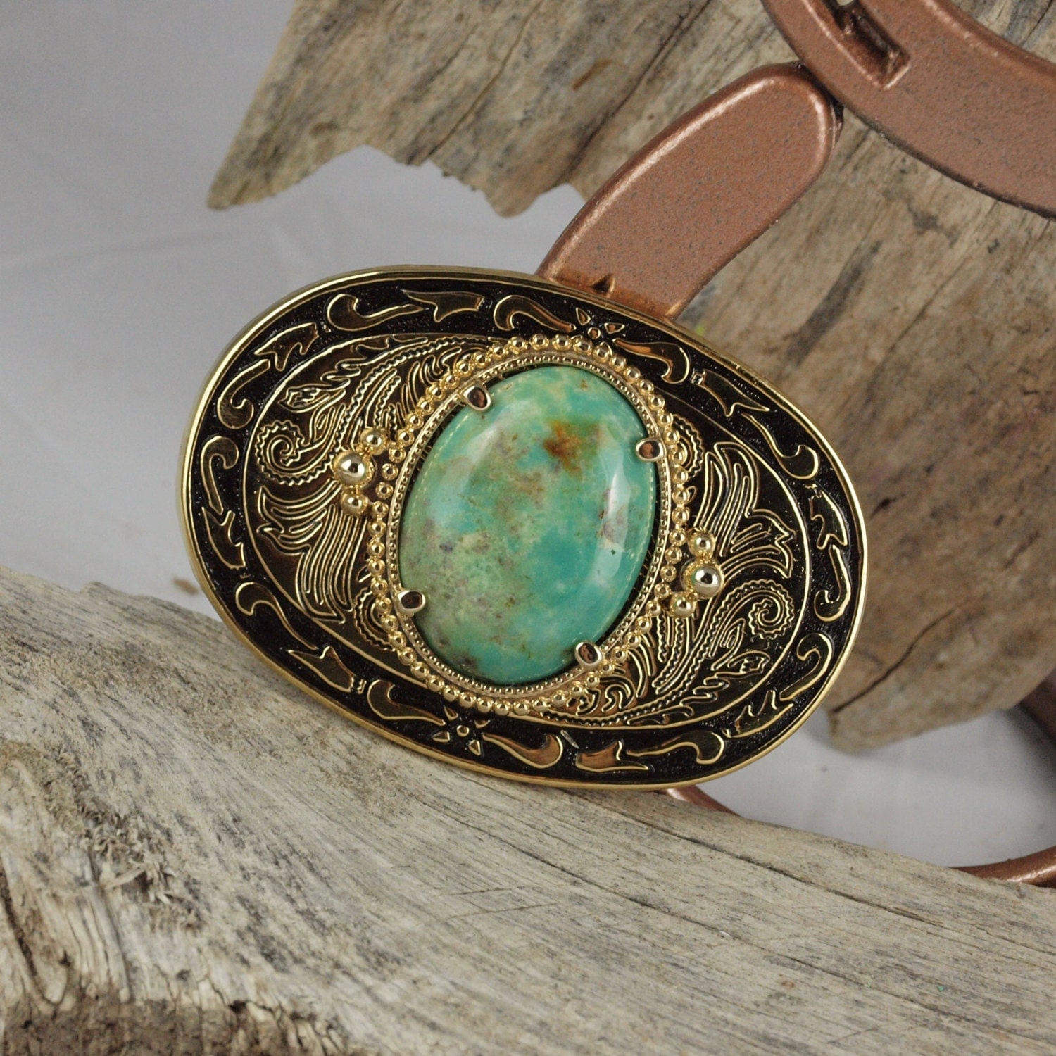 Western Belt Buckle Turquoise Belt Buckle Cowboy Belt