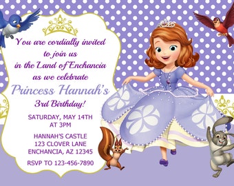 Sofia the First invitation, Princess Sofia Invitation, Princess Birthday Invitation, Sofia the First Birthday, Sofia the First Party