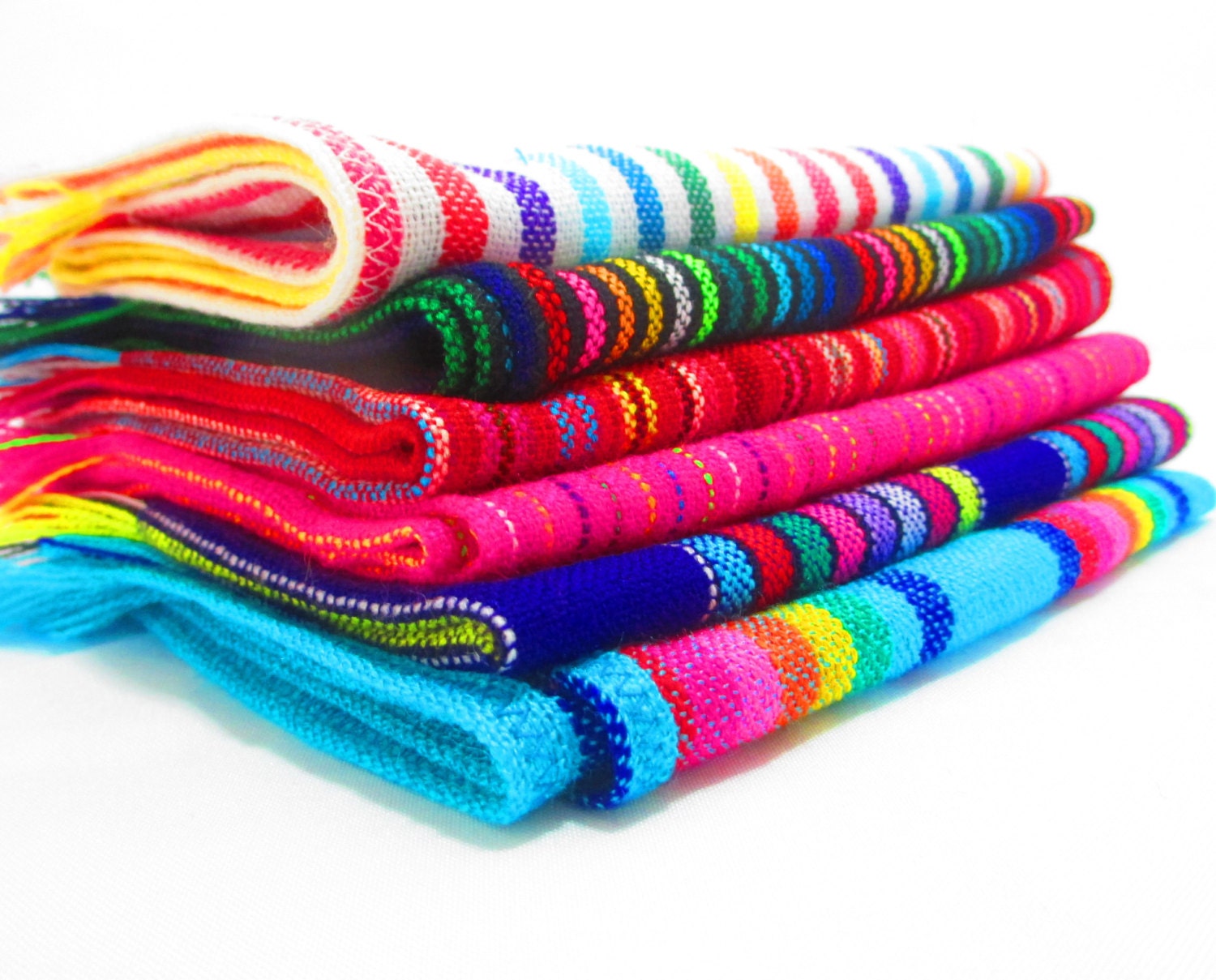 Mexican Napkins Bulk Set of 6 Assorted Colors Fiesta Decor