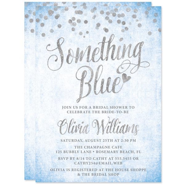 Something Blue Bridal Shower Invitations 1