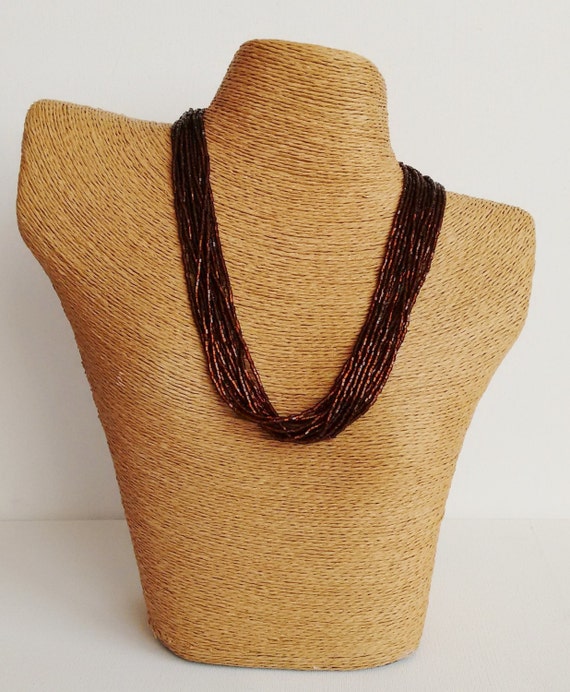 Download Carey color seed bead necklace brown necklacebridesmaid
