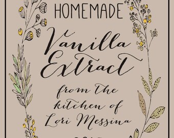 Homemade Vanilla Extract Labels (2"x3") KRAFT, Shower Thank You Labels, Canning Labels, Rustic Wedding Bottle Labels, Homemade Food Labels