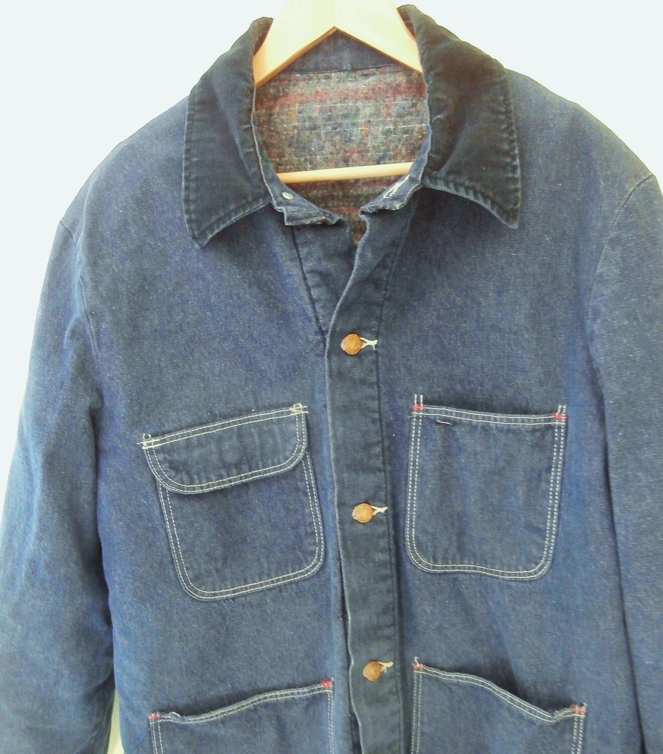 Vintage Denim Blanket Lined Barn Coat WRANGLER BLUE BELL