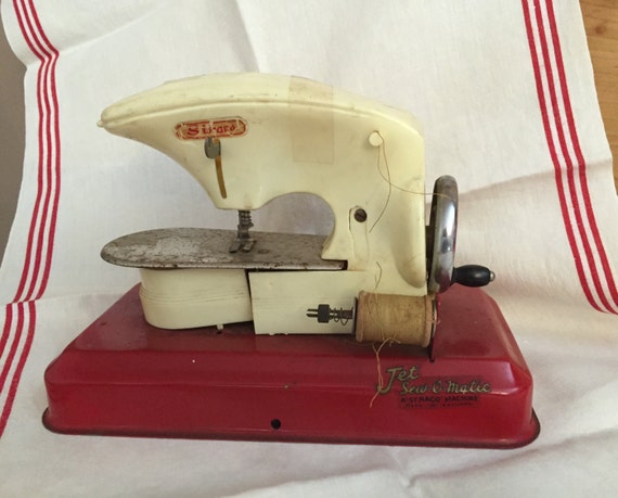 Items similar to Vintage Jet Sew-O-Matic Toy Sewing Machine, Stratco ...