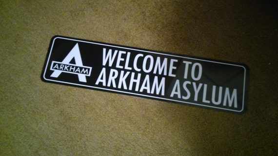 Arkham Asylum Batman JokerAluminum Metal Street Welcome Sign