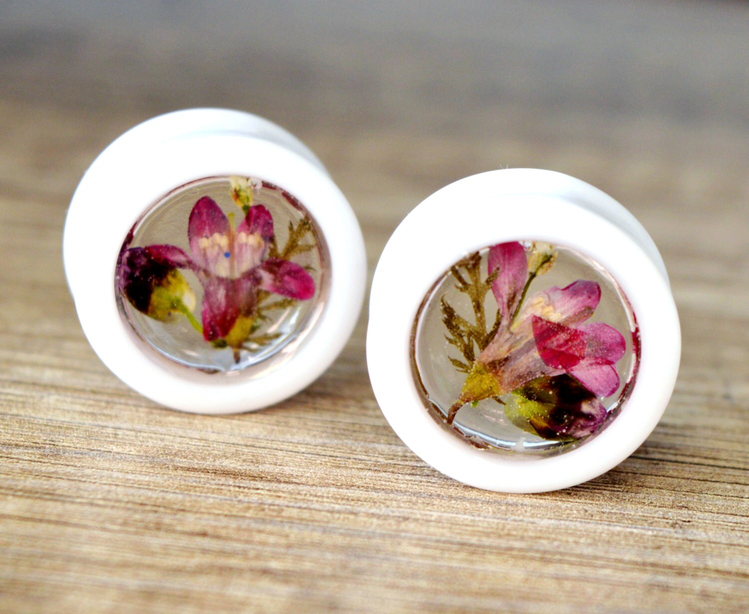 real flowers plugs floral ear gauges 13/16 plugs 20mm plugs
