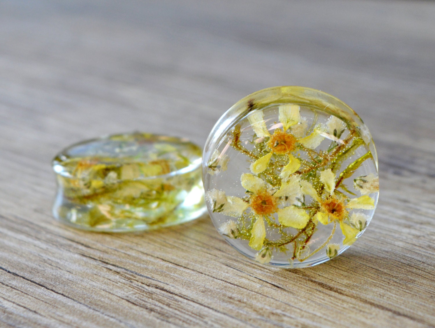 real flower gauges real flowers plugs wedding gauges ear