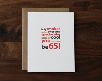 Happy 65th Birthday Card - For Him, Her, Friend, Husband, Wife, Mother, Father, Grandmother, Grandfather, Turning 65 Milestone Birthday -025