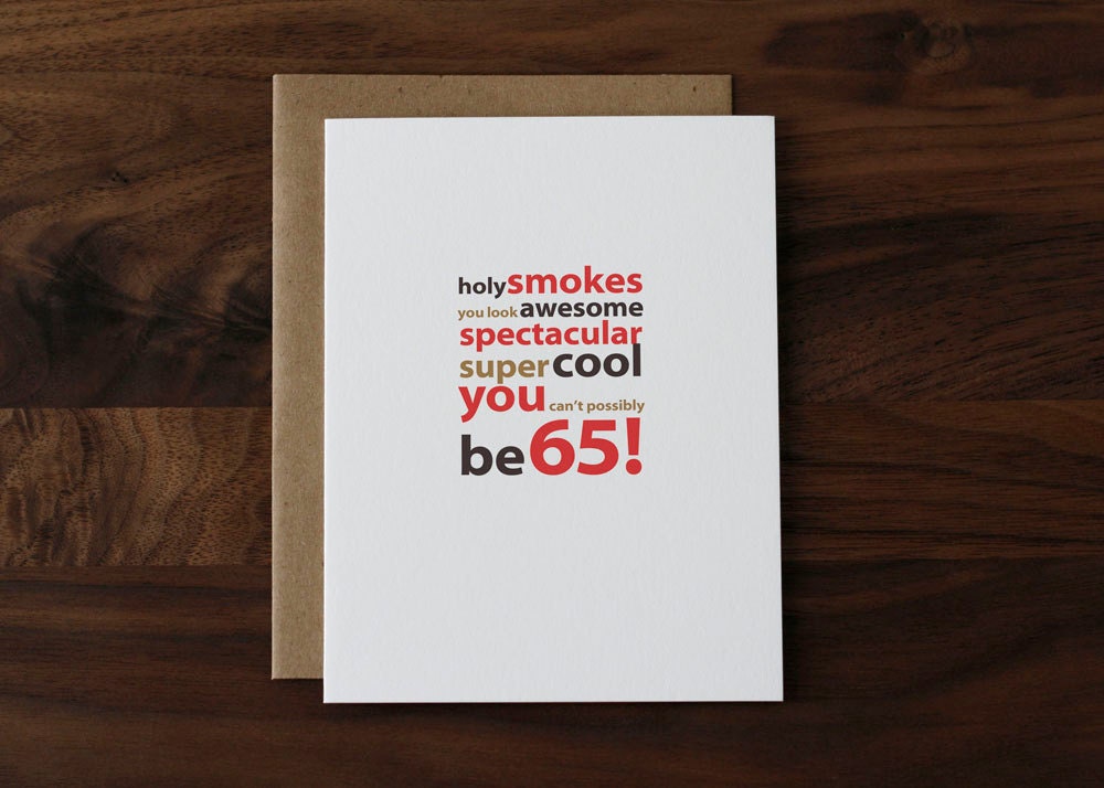 Happy 65th Birthday Card For Him Her Friend Husband