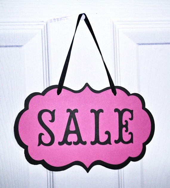 Boutique Sale or Clearance Sign Card Stock and Ribbon End of