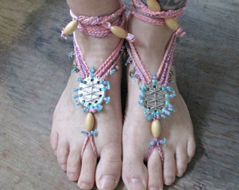 Boho Wedding Barefoot Sandals, Boho Wedding Shoes, Bohemian Barefoot Sandals, Hippie Footless Sandals, Beach Wedding Barefoot Sandals
