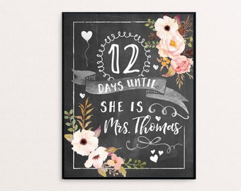 Bridal Shower Sign - Custom Chalkboard Bridal Shower Sign - Personalized Printable or Print