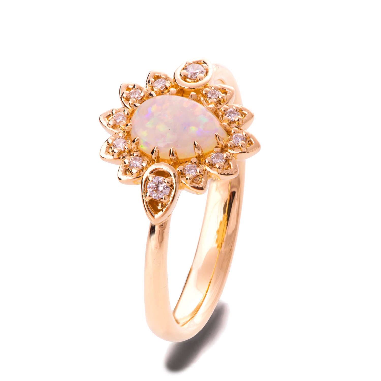 Opal engagement ring Opal ring Rose Gold Ring Opal Jewelry