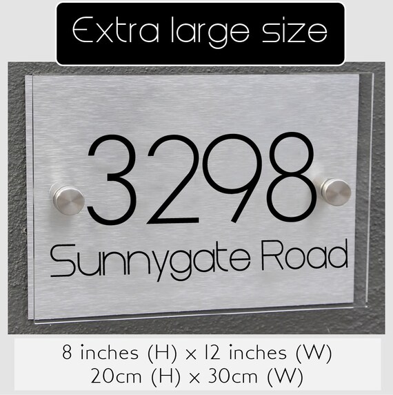 EXTRA LARGE 8 X 12 Modern House Number Sign