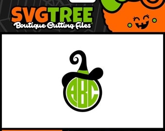 Witch SVG Halloween Monogram SVG Halloween SVG Witch Hat Commercial Free Cricut Files Silhouette Files Digital Cut Files svg cuts