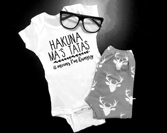 Hakuna Ma's Tatas ONESIE | Baby | Funny | I'm Hungry | Gift | Hakuna Matata | Best Friend | Baby Shower | New Mom