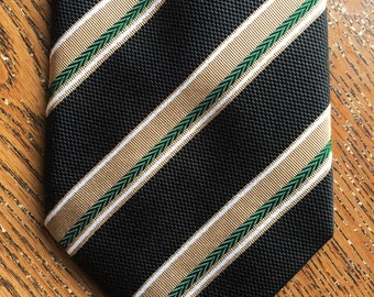 Newer Vintage Burberry London Repp Stripe Silk Cotton Tie