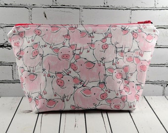 Pig Makeup Bag, Novelty Pig Zip Pouch