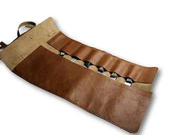 Knife-roll bag | tox leather chef bag | knife bag | unisex roll bag | Brown