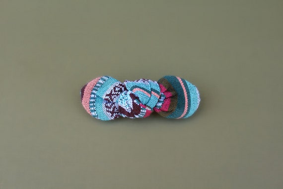 Knotty Gal Bow in MOJAVE // Knotted Bow Headband // Twisted Fabric Bow/ Baby Bow on Nylon/Baby Girl Bow / Retro Clips / Vintage Style Clips
