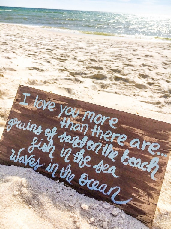 I love  you more than Beach Quote  Painting Wooden Beach