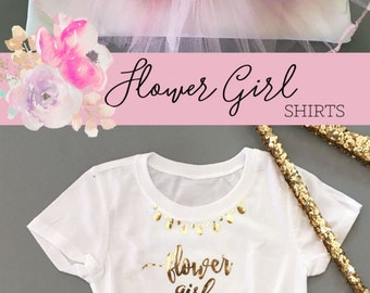 Flower Girl Shirt Flower Girl Gift Flower Girl Top Flower Girl Gift Ideas - (EB3161GRLW) FLOWER GIRL SHIRT