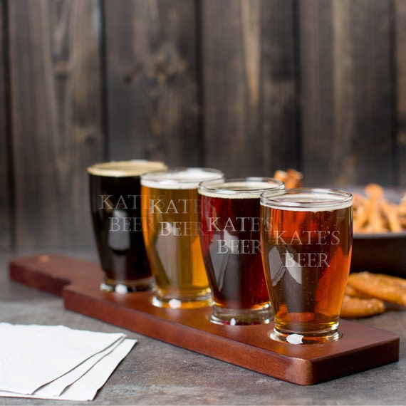 Personalized, Engraved Beer Flight - Now, this is awesome. For the man (or wo-man) that is ready to try 'em all.