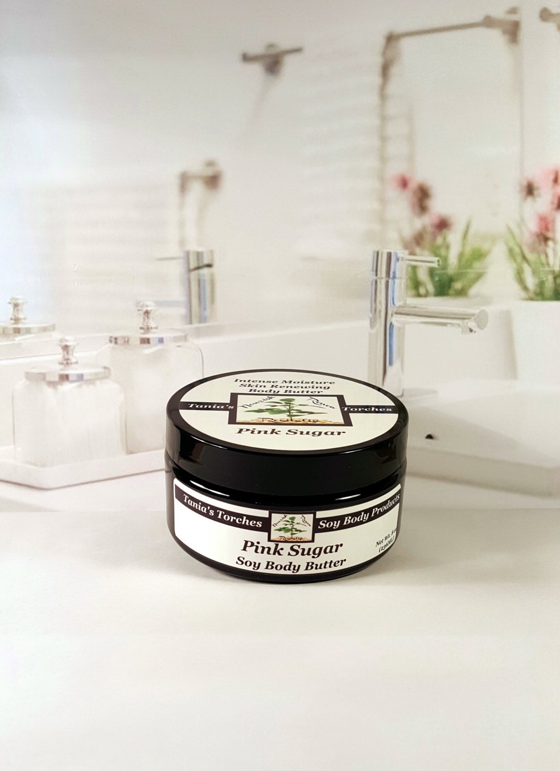 Pink Sugar Body Butter 8oz / Natural Handmade by TaniasTorches