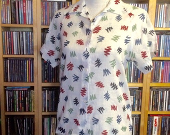 JAEGER 1980's Abstract Print Blouse Shirt - Size S