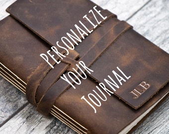 Personalized Leather Journal Notebook or Sketchbook | Rustic Brown, Saddle Tan, Dark Brown