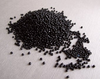 Black Seed Beads 2mm, Quantity Options - Destash - B-10BLKSO-89