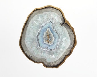 Blue Topaz Agate Slice Print, Agate Art, Crystal Print, Gemstone Print, Mineral Art, Stone Painting, Crystal Decor, Crystal Art, Gem Print